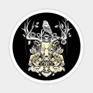 Deer and Bird Tattoo Design Magnet